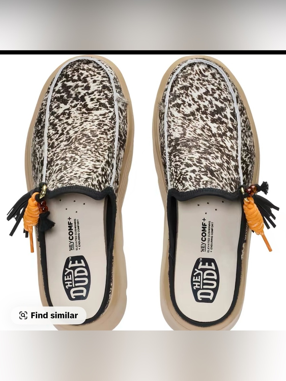 Hey Dude Austin Edge Luxe Cow Print Spotted Animal Size 8 Women - Picture 2 of 4